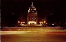 Harrisburg PA Pennsylvania Night View Capitol Postcard UNP VTG Dexter Unused picture