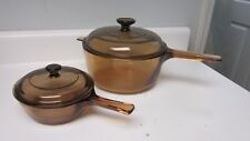 Vintage Vision Ware Amber Glass Cookware, Made in USA picture