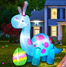 Happy Easter Dinosaur Dino Egg Airblown Inflatable Decor Outdoor LED BlowUp Lawn picture