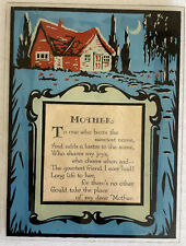 Vintage Mother Poem Reverse Painted Mother's Day picture