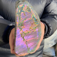 4.4lb Large Natural Purple Gorgeous Labradorite Freeform Crystal Display Healing picture
