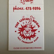 Vintage 1960s The Circus Room Cocktail Bar Stockton CA Matchbook Cover picture