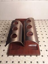 Vintage Duk-It American Wood 6 Pipe Rack Holder Stand Humidor Holder MCM Walnut picture