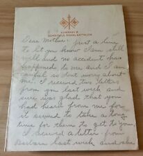 WWI AEF letter Co B 304 FSB, bombproof dugout, bell for gas, towns shelled flat picture