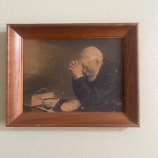 Vintage Grace Wood Framed   Our Daily Bread Frame Old Man Praying Eric Engstrom picture