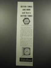 1933 Telechron Consort and Daphne Clocks Advertisement - Better times are here picture