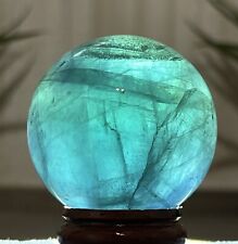 43mm BLUE GREEN FLUORITE SPHERE - Mineral Ball Crystal Reiki Altar Chakra Witch picture