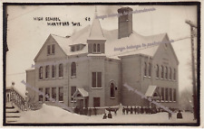 RPPC Hartford Wisconsin High School Mark Morris Class Photo 1910 Vtg Postcard C4 picture