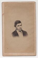 ANTIQUE CDV CIRCA 1860s F.M. YEAGER HANDSOME YOUNG MAN IN SUIT READING PA. picture