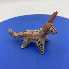 Vtg Mexican Chiapas Dog Fox Figurine Pueblo Clay Pottery Coyote Wolf Handmade picture