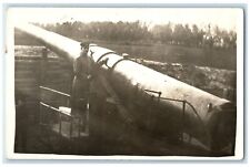 c1910's WW1 Europe Large Military Cannon Gun Mortar RPPC Photo Antique Postcard picture