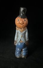 Vintage Jack O Lantern Scarecrow Pumpkin Figurine Hand Painted 1980s 7.5” picture