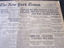 1919 APRIL 3 NEW YORK TIMES - MAY SETTLE REPARATION IN THREE DAYS - NT 6220 picture