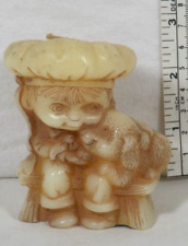 Vintage Hallmark Candle Boy On Bench With Puppy Dog Diplomat Candle Japan 1976 picture