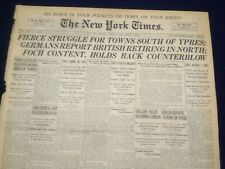1918 APRIL 29 NEW YORK TIMES - FOCH CONTENT HOLDS BACK COUNTERBLOW - NT 8213 picture