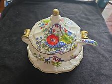 Royal Crown Flower Accent Soup Tureen Without Spoon Hand Painted  picture