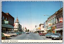 Postcard Main Street Ritzville Washington, Signage,Old Cars etc.       F 15 picture