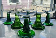 German Roemer Green Beehive Stem Wine Glass Schott Zwiesel 2 Designs Set Of 6 picture