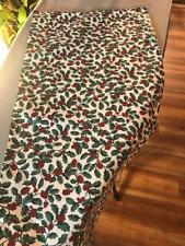 Custom-made w/Longaberger TRADITIONAL HOLLY Christmas Xmas fabric Table runner picture