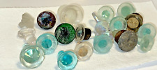 Lot of 19 Vintage Glass Bottle Stoppers Aqua Brown Clear Green Old Tom C & Co picture