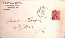 Christiana Hotel PA Pennsylvania Envelope 1903 picture