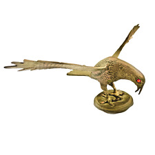 Antique Brass Bird Ornament Red Eye 11 Inch Wing Span for Flag Pole Topper Post picture