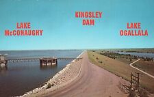 Postcard NE Lake McConaughy Kingsley Dam Lake Ogallala Chrome Vintage PC J2094 picture