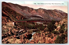 Original Vintage Antique Postcard Bridge Train Railroad Georgetown, Colorado picture