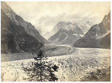 A.D. Braun, France, Mer de Glace in the Mont Blanc massif vintage albumen pr picture