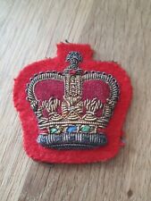 SUPERB BRITISH ARMY GOLD BULLION ON RED VELVET QUEENS CROWN ARTILLERY No1 Dress picture
