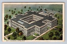 Canton OH-Ohio, Aerial View North High School, Antique Vintage c1919 Postcard picture