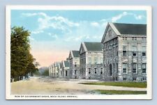 1916 Row Of Government Shops Rock Island Arsenal Illinois White Border Postcard picture