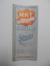 1938 MKT Missouri Kansas Texas Lines Railroad Timetable Katy September 1 Vintage picture