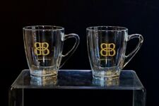 BAILEYS Original Irish Cream Clear Glass Coffee Mugs Cup Fill Line Set Of 2 picture