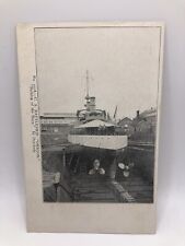 Postcard US Battleship Oregon Bulldog of the Navy in Dry Dock Unposted picture