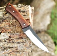 8” Vintage Handmade High Carbon Steel Skinner Knife Fixed Blade Wood Handle picture