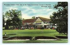 WORCESTER, MA Massachusetts ~ WORCESTER COUNTRY CLUB c1950s Golfing  Postcard picture