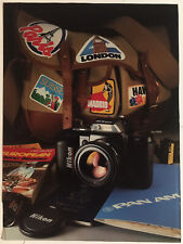 Nikon Camera Pan Am Airlines 1987 Vintage Print Ad 8x11 Inches Wall Decor picture