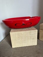 Midcentury Groovy CAO Glossy Red Ashtray Vintage Ceramic 10x5.5x2.5