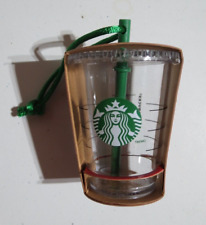 Starbucks 2010 Clear Cold Coffee Cup Ornament New With Cardboard picture