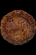 Antique French Wood 9” 3D Plate picture