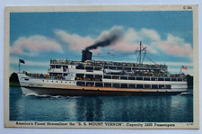 1940s Ship Postcard Wilson Line steamship SS Mount Vernon Washington DC Potomac picture