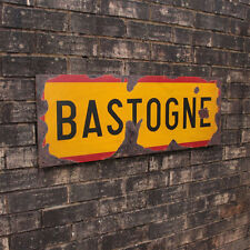 WW2 Bastogne Road Sign - Repro Vintage Style Army Military Belgian Steel Wall picture