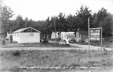 Postcard RPPC 1940s Michigan Clare Herbert's Corners Cabins occupational 24-51 picture