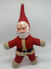 Vintage Antique Stuffed Plush Christmas Santa Claus Rubber Winking Face 12” picture