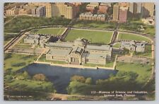 Chicago Illinois, Museum of Science & Industry Aerial View, Vintage Postcard picture