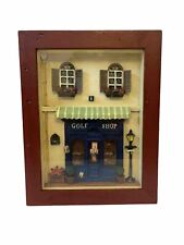 Golf Shop Vintage Diorama Wood & Glass Window Shadow Box Handcrafted Miniature picture