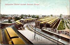 Postcard Metropolitan Elevated Railroad Terminal in Chicago, Illinois picture