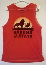 Disney The Lion King Womans Hakuna Matata Graphic Tank Top Sheer Red Size Medium picture
