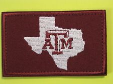 TACTICAL - MILITARY MORALE PATCH SMALL TEXAS A&M FLAG HOOK BACK picture